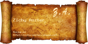 Zichy Aszter névjegykártya